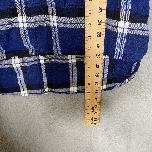 Fear of God FOG fifth collection plaid long sleeve flannel button up blue Large - Picture 9 of 10